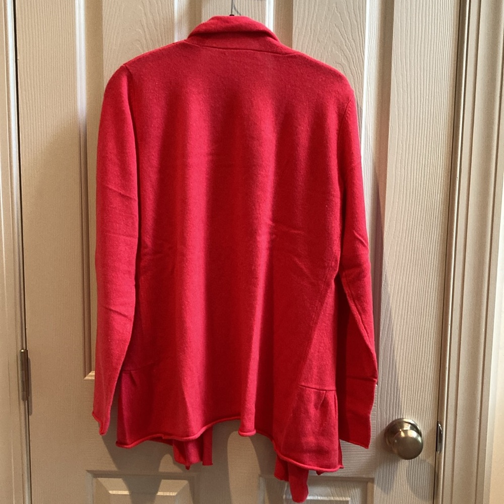InCashmere Ruffled Cardigan Sweater - Picture 4 of 5